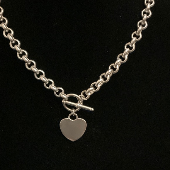 🌺 925 Italian Silvering Necklace with Toggle Heart Hook 37 Grams - Picture 6 of 7